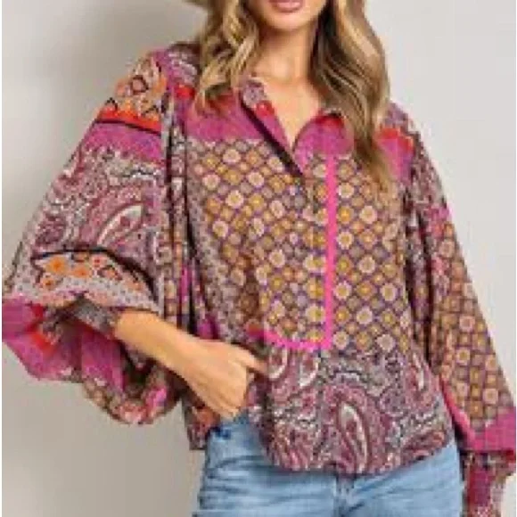 🌺🌺🌺Multi- print blouse 🌺🌺🌺 - Picture 8 of 8